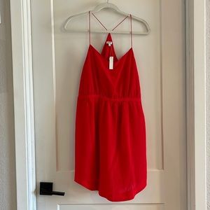 Madewell silk red strappy dress with pockets size 6